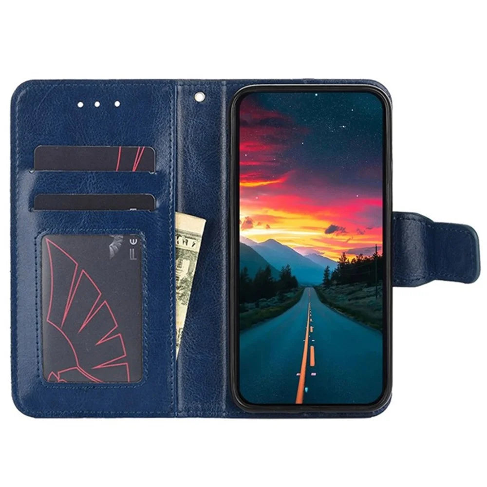For Samsung Galaxy A15 4G / 5G Leather Case Phone Cover with Wallet Stand - Sapphire - 2