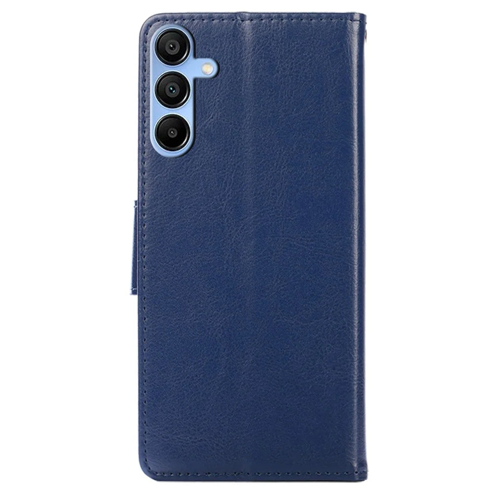 For Samsung Galaxy A15 4G / 5G Leather Case Phone Cover with Wallet Stand - Sapphire - 7