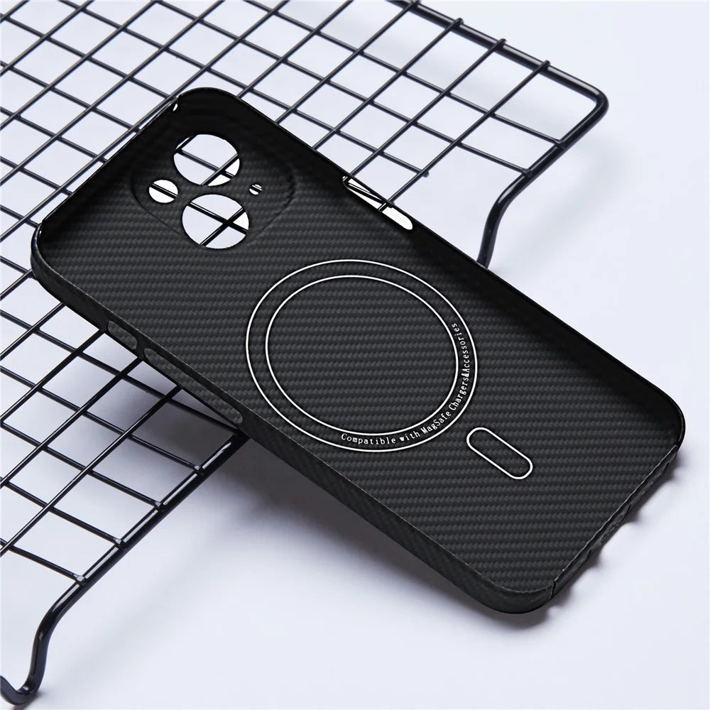 Aramid Fiber Cover for iPhone 13 Case 600D Fine Texture Shell Compatible with MagSafe (Precise Lens Hole) - 2