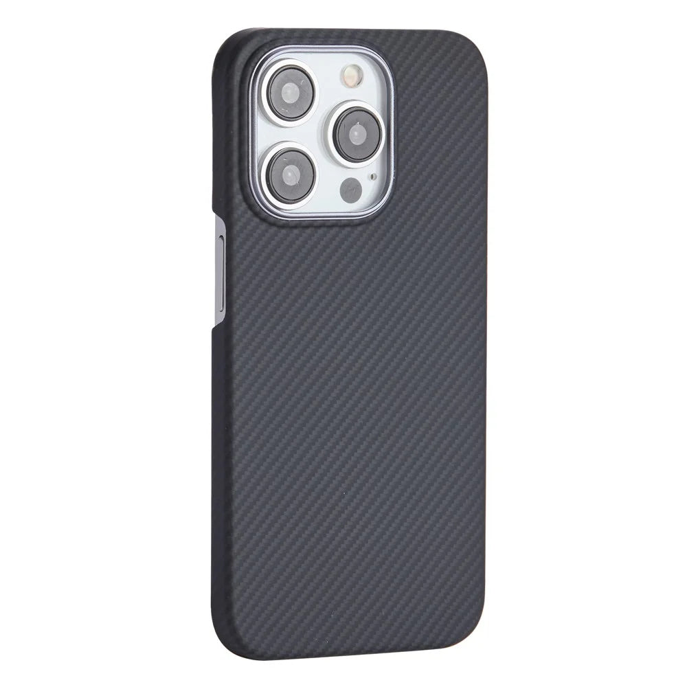 For iPhone 13 Pro Aramid Fiber Case Compatible with MagSafe 600D Fine Texture Slim Phone Cover - 2