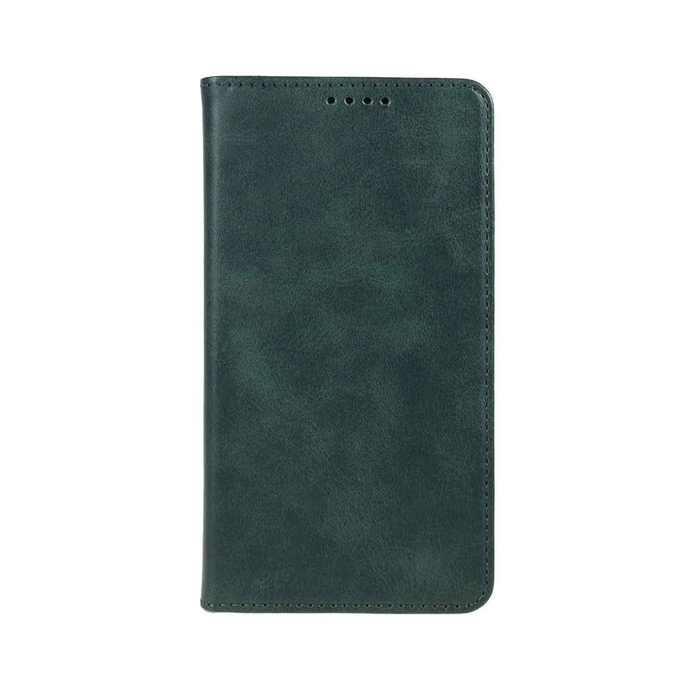 For Google Pixel 8a Case PU Leather Calf Texture Business Style Magnetic Closing Phone Cover - Green - 6