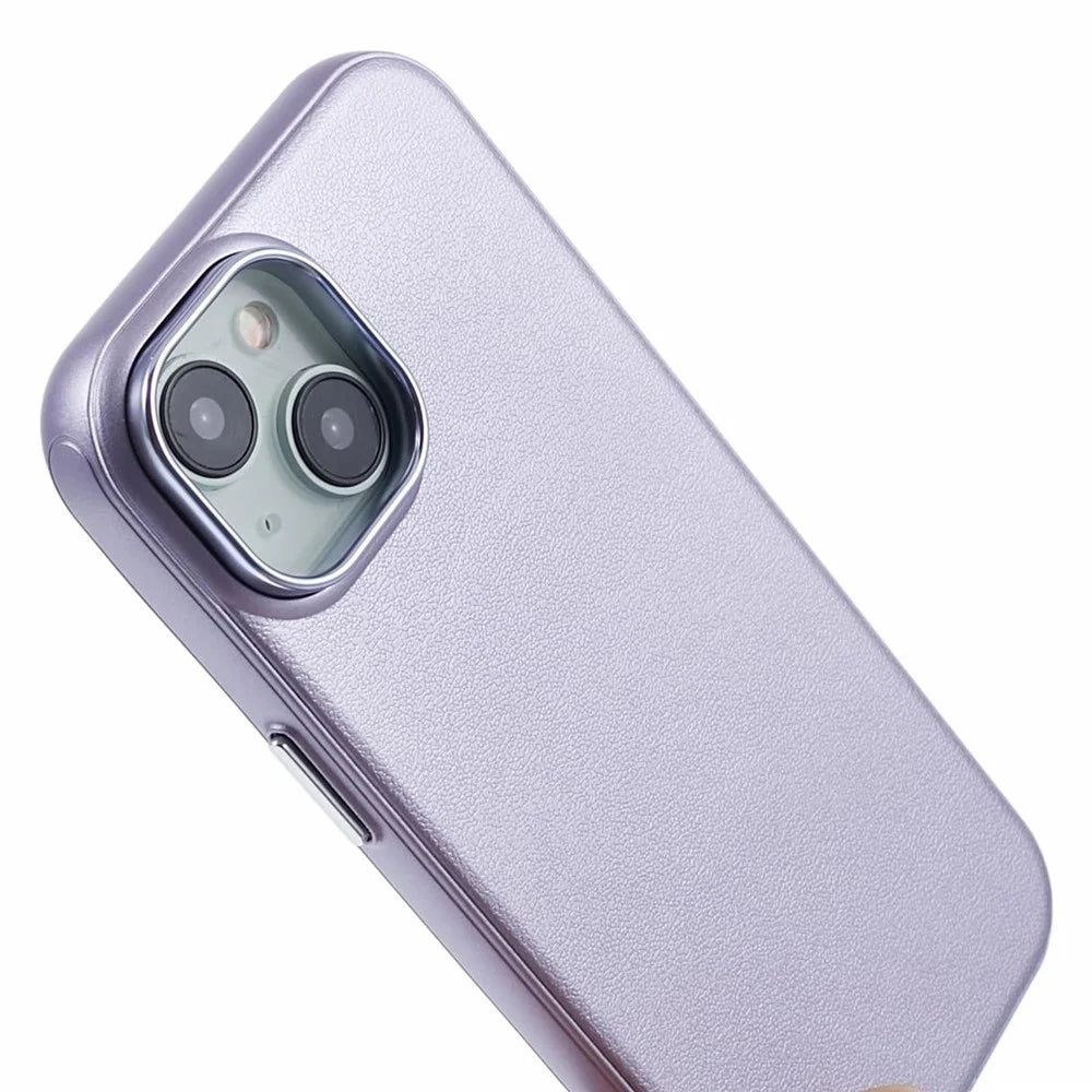 For iPhone 14 / 13 Case Compatible with MagSafe Leather+PC Shockproof Phone Cover - Purple - 7