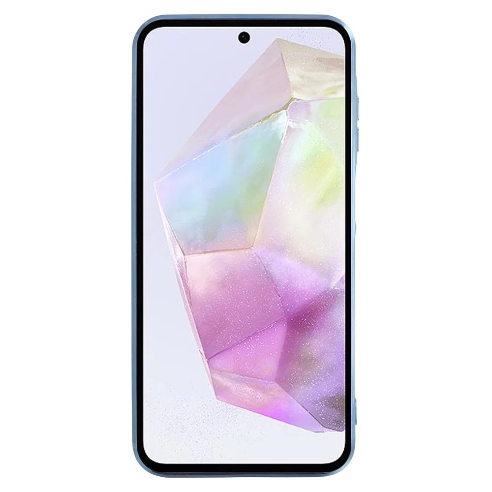 KADEM For Samsung Galaxy A55 5G Gradient Color Phone Case Flower Decor TPU Cover - Blue - 2