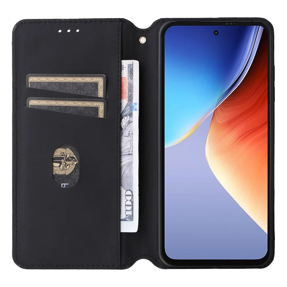 For Blackview A96 Leather Case Wallet Cover Magnetic Auto Closing - Black - 2