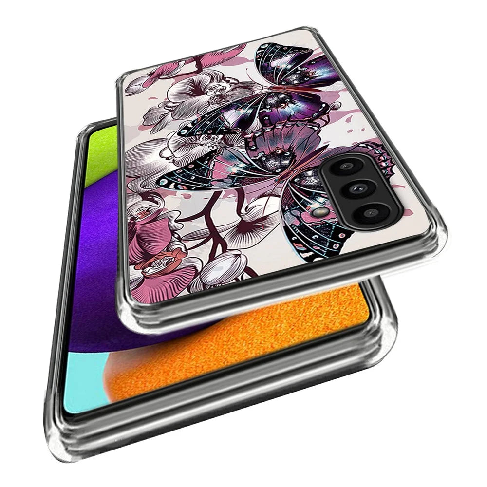 For Samsung Galaxy A14 4G / 5G TPU Phone Case IMD Pattern Fashion Slim Protective Cover - Purple Butterflies - 2