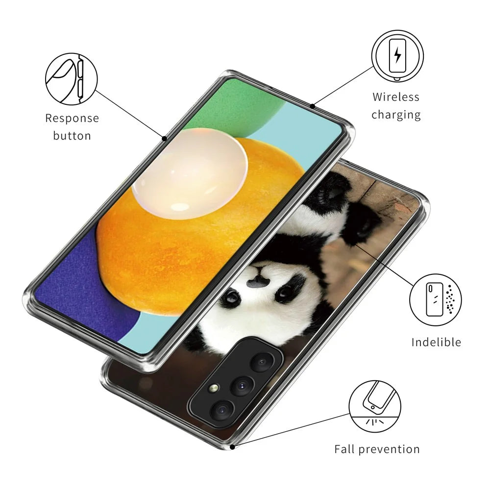 For Samsung Galaxy A55 5G Phone Case Pattern Printing TPU Back Cover - Panda - 3
