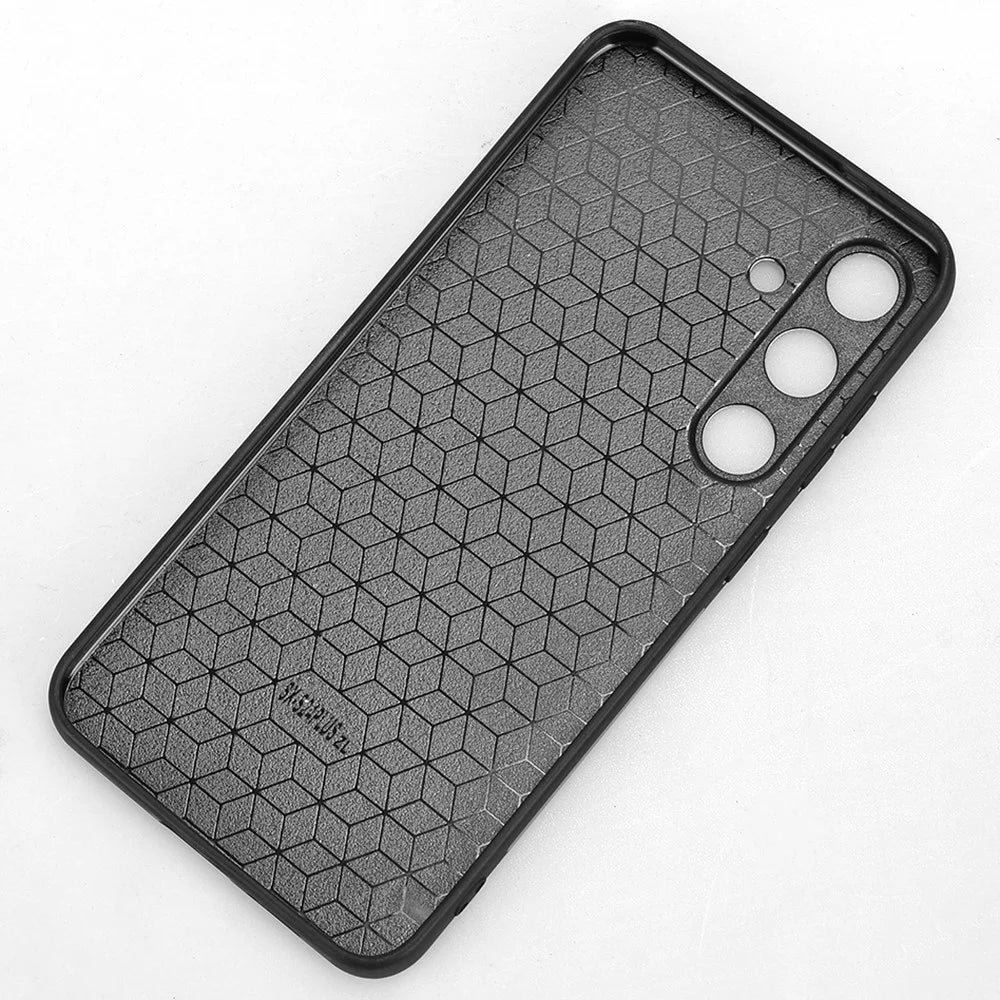 For Samsung Galaxy S24 Case Cowhide Texture Stitching Line Phone Protector - Blue - 5