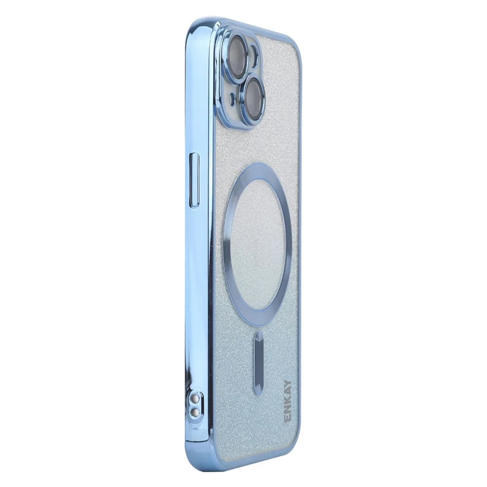 ENAKY HAT PRINCE For iPhone 15 Plus Magnetic Phone Case Tempered Glass Lens Protector  - Blue - 1