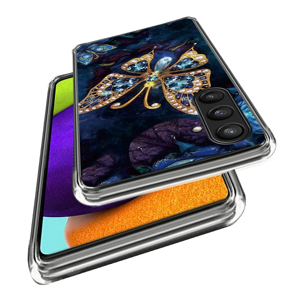 TPU Case for Samsung Galaxy S23 FE Shell Shock Absorbing Pattern Phone Cover - Jewelry Butterfly - 2