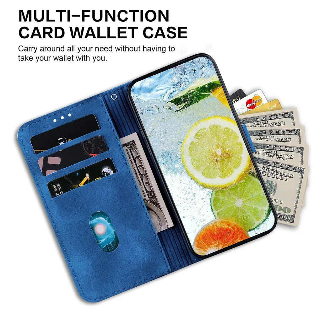 For Samsung Galaxy A35 5G Case PU Leather Wallet Phone Cover Double 8-Shape - Dark Blue - 2