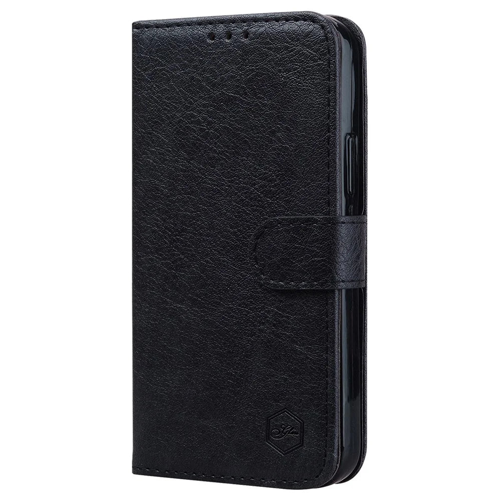 For Samsung Galaxy A35 5G Cell Phone Case PU Leather+TPU Drop-proof Wallet Cover - Black - 7
