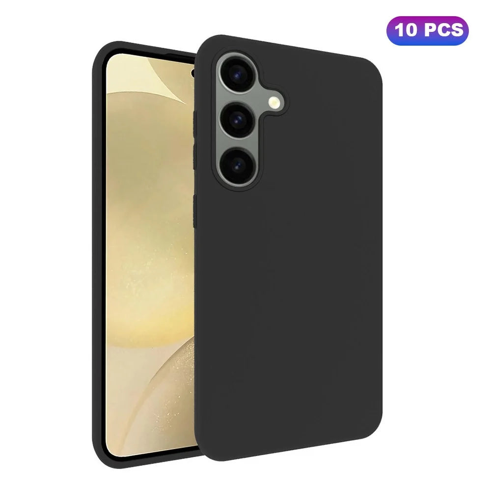 10Pcs / Pack for Samsung Galaxy S24+ TPU Case Matte Finish Mobile Phone Cover - Black - 1