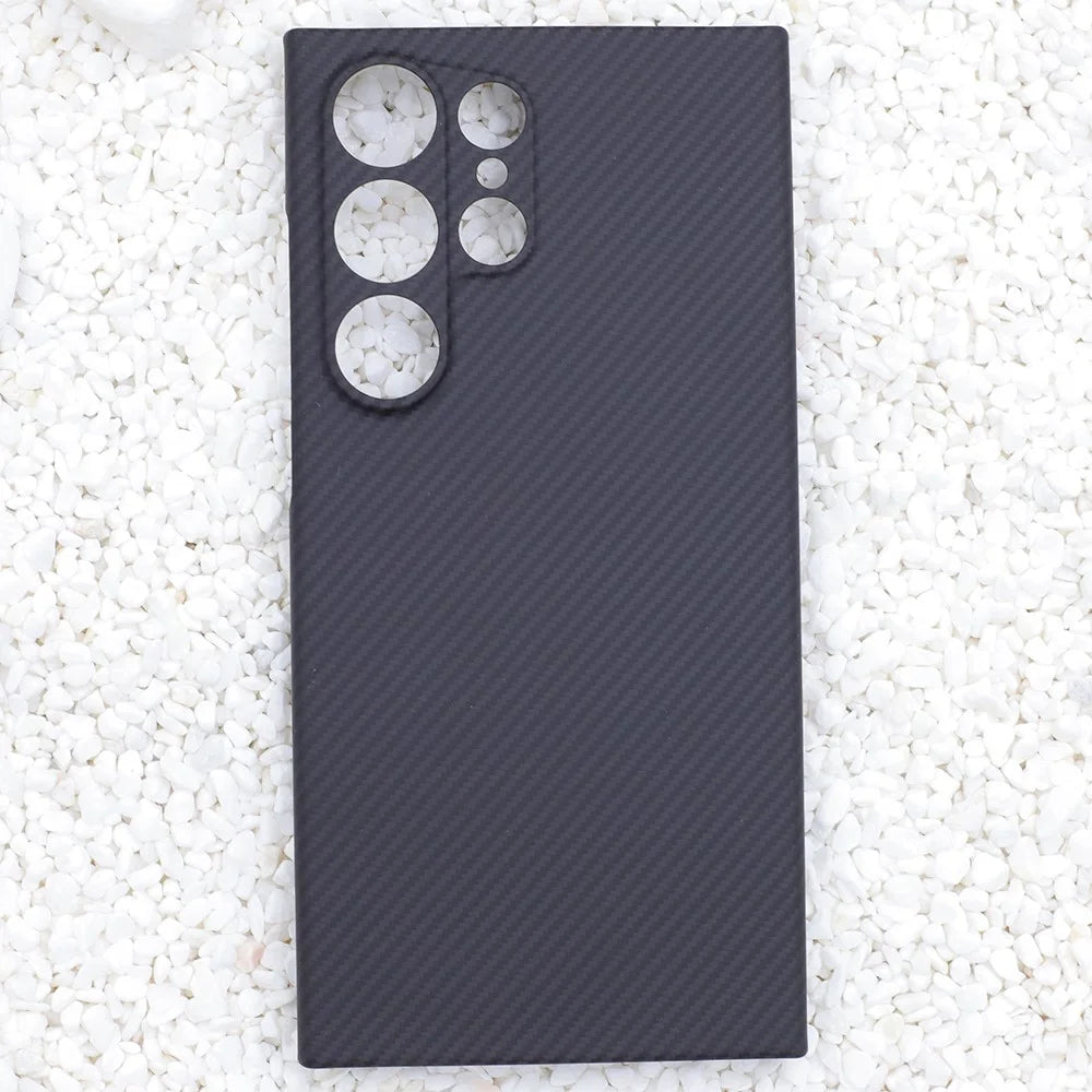 For Samsung Galaxy S24 Ultra Phone Case 600D Textured Precise Cutout Aramid Fiber Phone Cover - Black - 3