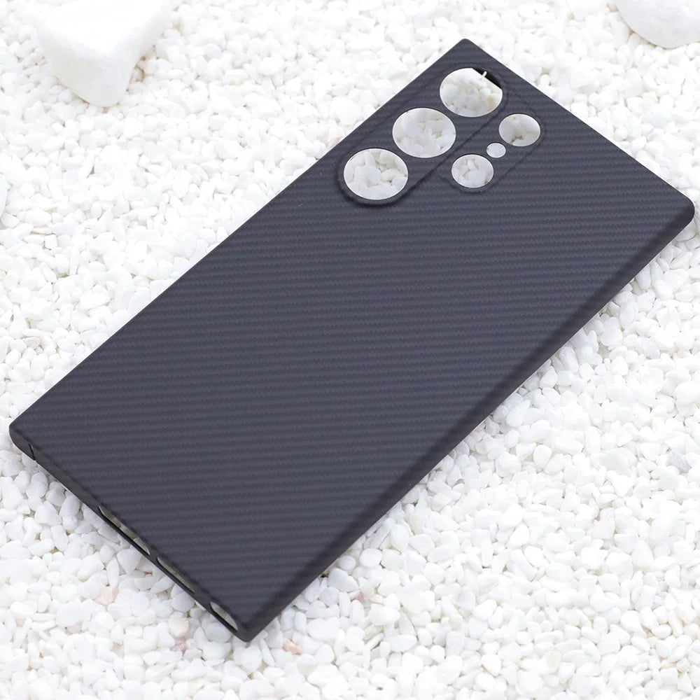 For Samsung Galaxy S24 Ultra Phone Case 600D Textured Precise Cutout Aramid Fiber Phone Cover - Black - 5