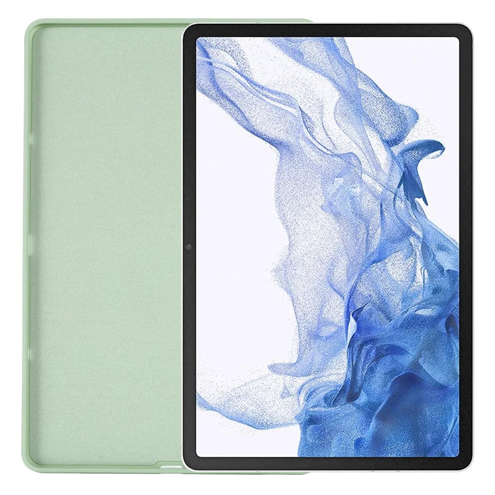 For Samsung Galaxy Tab S9 Tablet Case Liquid Silicone Anti-scratch Cover - Green - 2