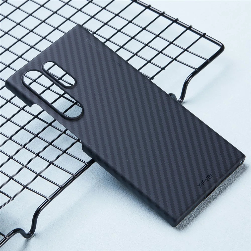 X-LEVEL For Samsung Galaxy S24 Ultra Phone Case Light Carbon Fiber Texture Design Cover - 3