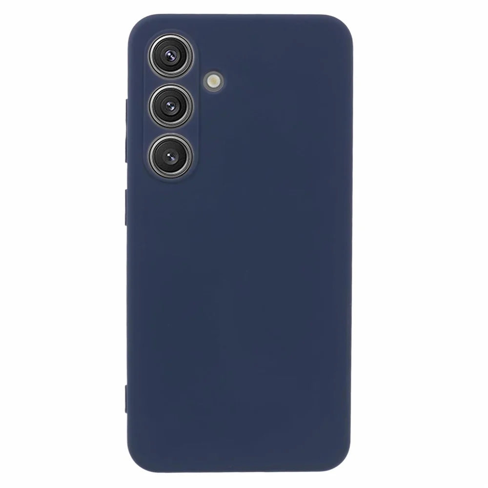 X-LEVEL For Samsung Galaxy S24 TPU Case Flexible Ultra Slim Phone Cover Liquid Silicone Texture - Dark Blue - 1