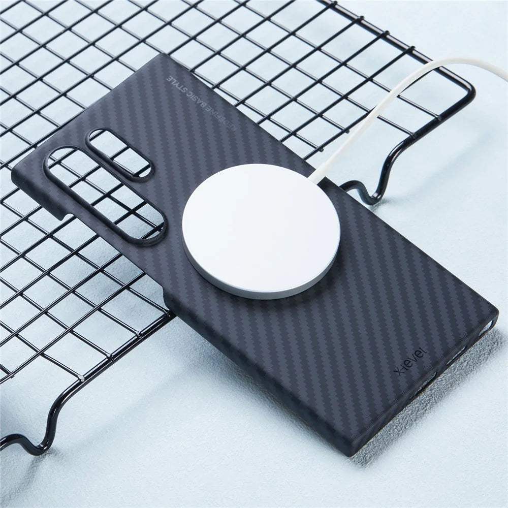 X-LEVEL For Samsung Galaxy S24 Ultra Magnetic Case Carbon Fiber Texture PC Phone Cover - 3
