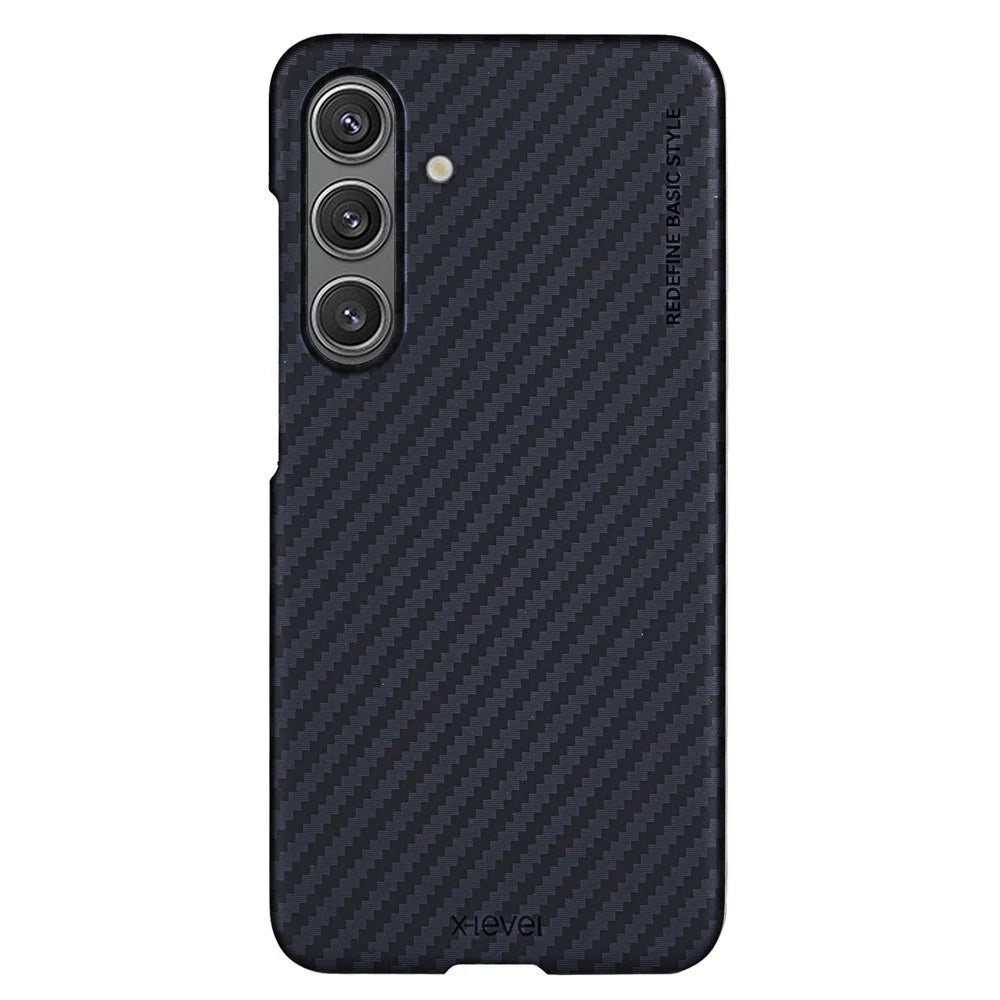 X-LEVEL For Samsung Galaxy S24 Hard PC Cover Carbon Fiber Texture Magnetic Phone Case - 1