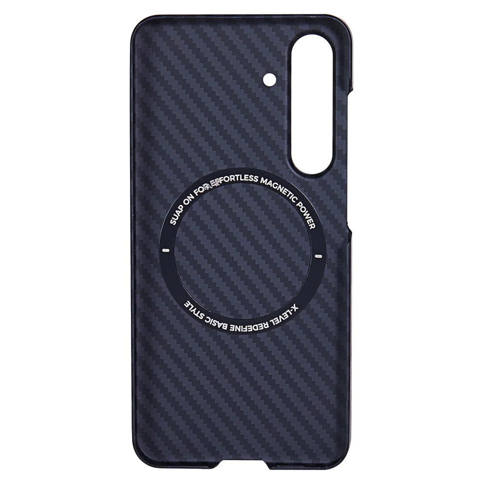 X-LEVEL For Samsung Galaxy S24 Hard PC Cover Carbon Fiber Texture Magnetic Phone Case - 2