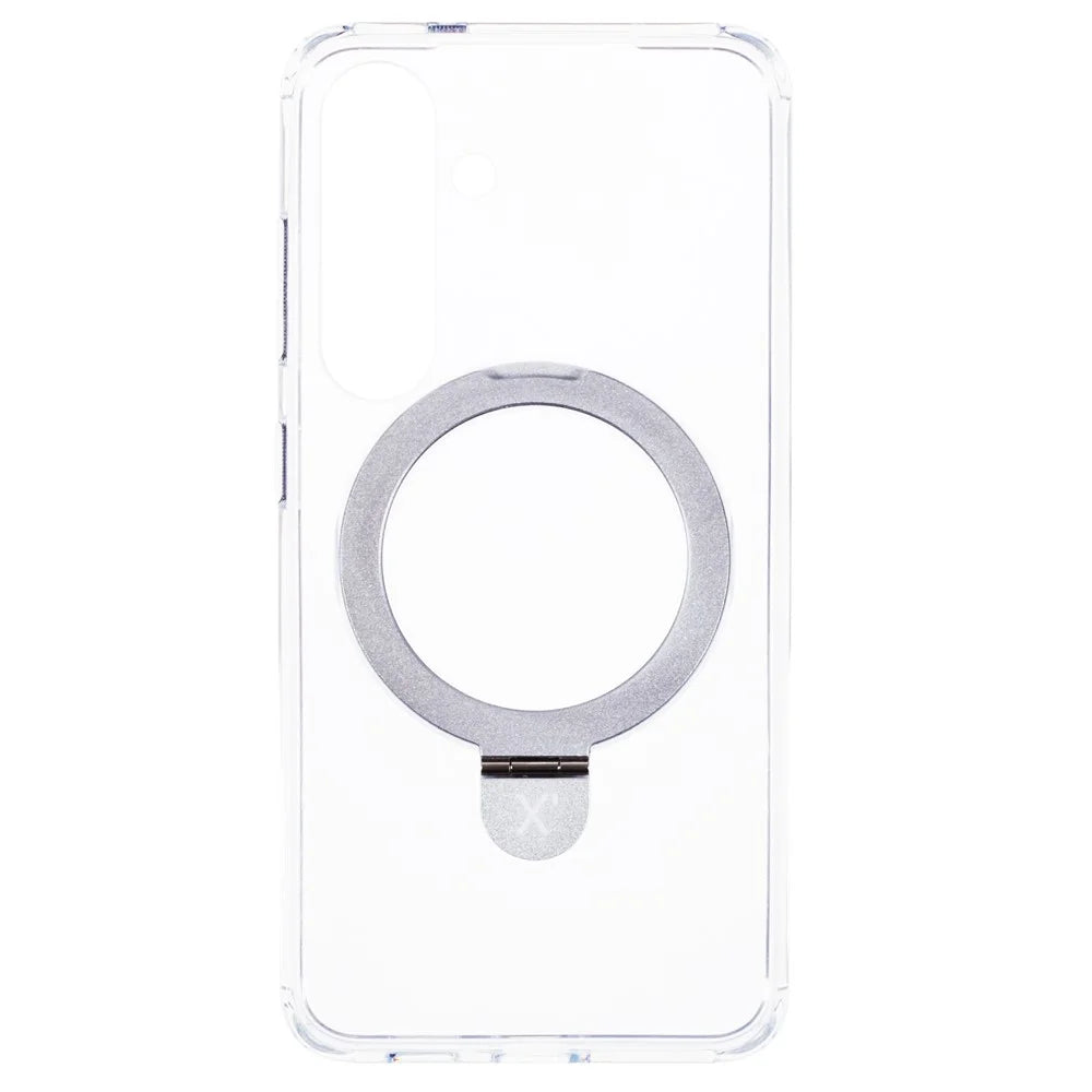 X-LEVEL PITHY STONE II For Samsung Galaxy S24 Case PC+TPU Back Cover Kickstand Magnetic Case - Transparent - 2