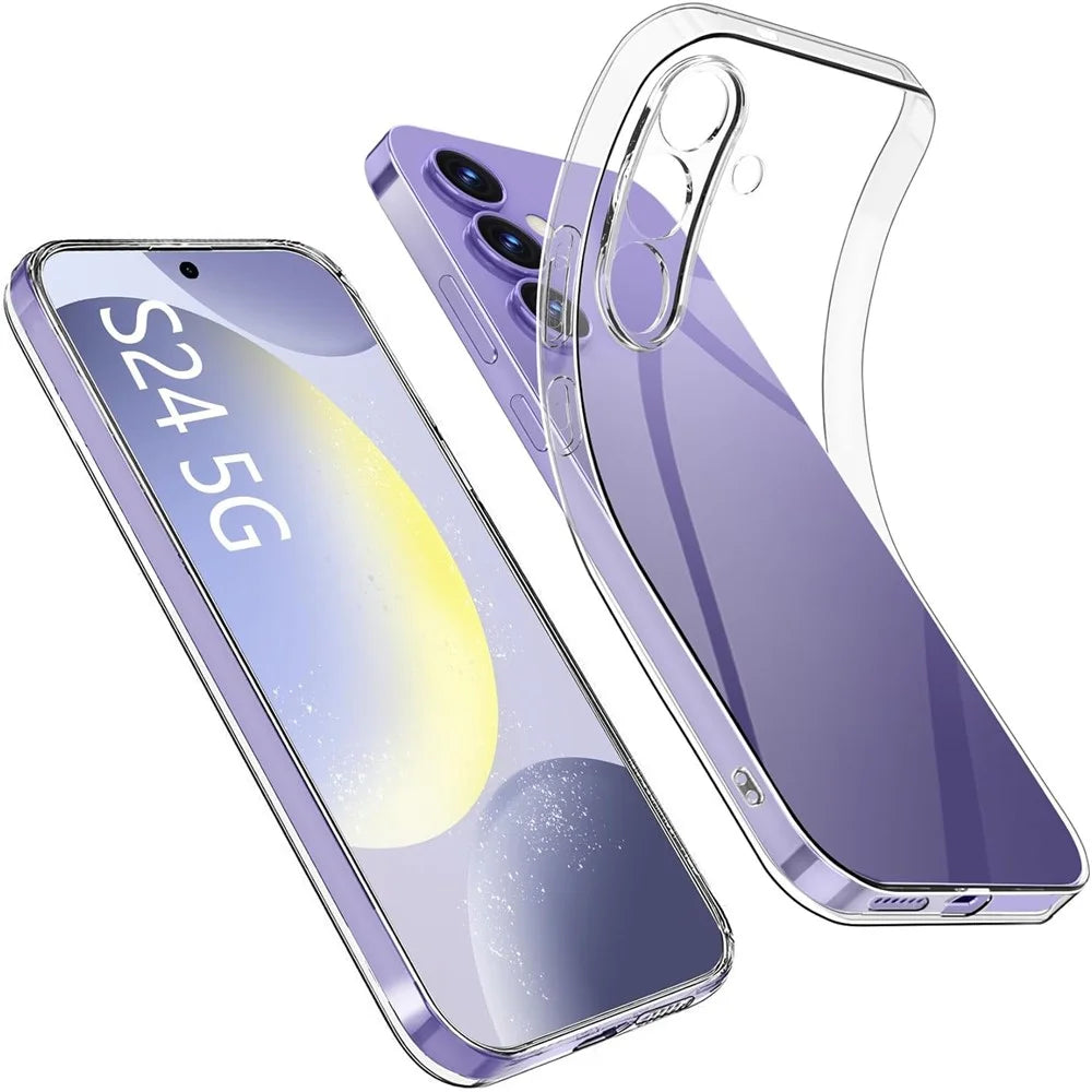 For Samsung Galaxy S24+ TPU Phone Case Clear Anti-fingerprint Slim Cover - 1