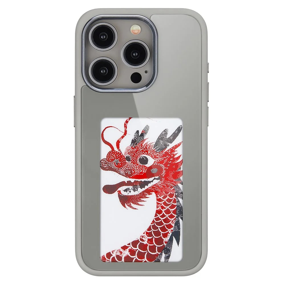 3-Color E Ink Display Phone Case for iPhone 15 Pro Max NFC Custom Image Display - Grey - 2