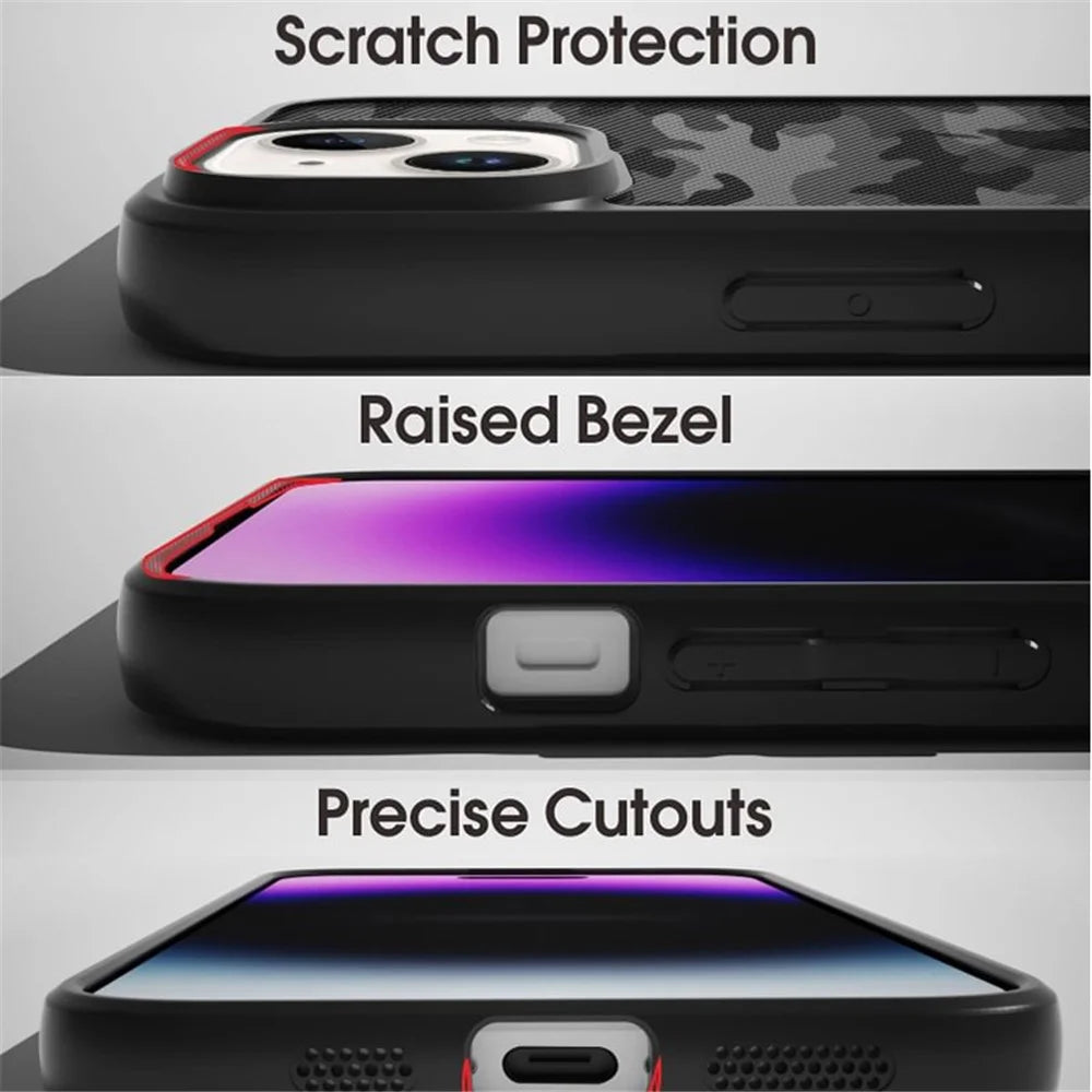 IBMRS For iPhone 15 Back Case Anti-scratch TPU+PC Mobile Phone Cover - Camouflage - 6