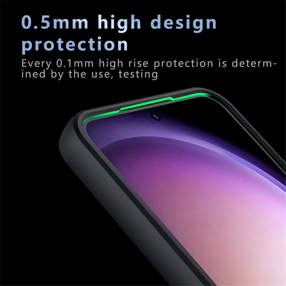 For Samsung Galaxy A35 5G Matte Case Anti-fall TPU+PC Phone Cover - Transparent Black - 6