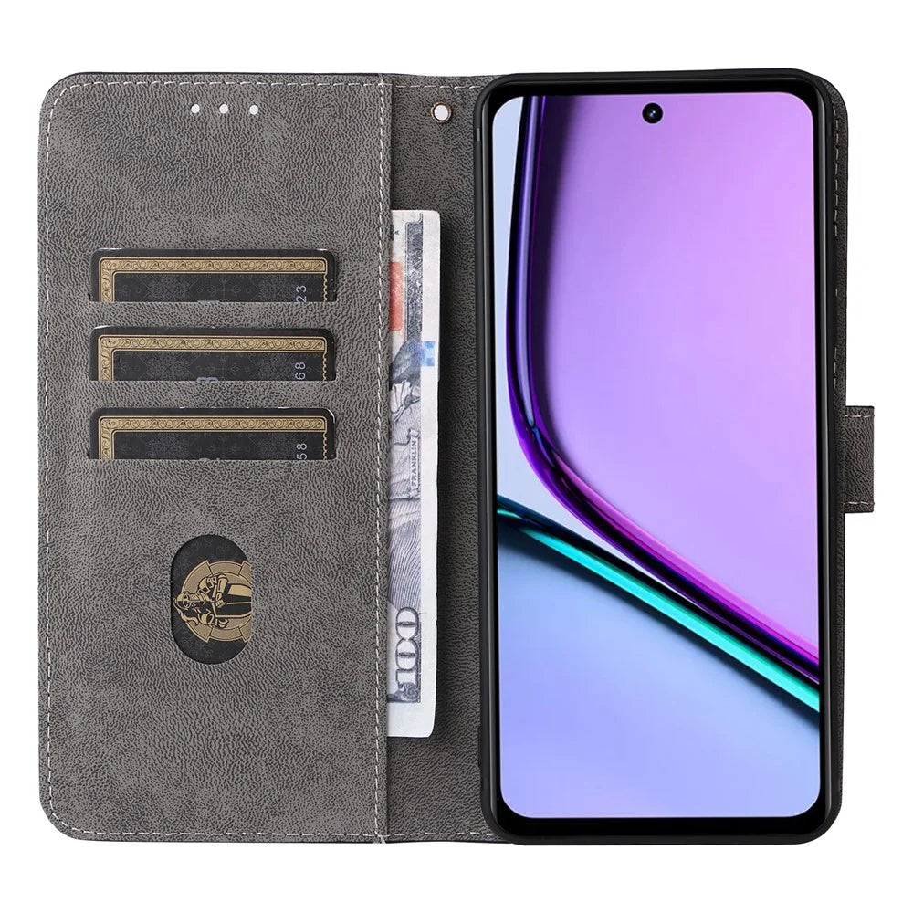 For Realme C67 4G / 12 Lite 4G Case Wallet Stand RFID Blocking PU Leather Phone Cover - Black - 2