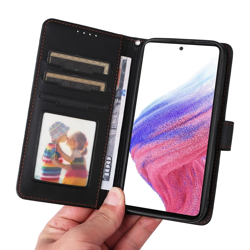 For Samsung Galaxy A73 5G Magnetic Case BETOPNICE Detachable PU Leather Phone Cover with Strap - Black - 5