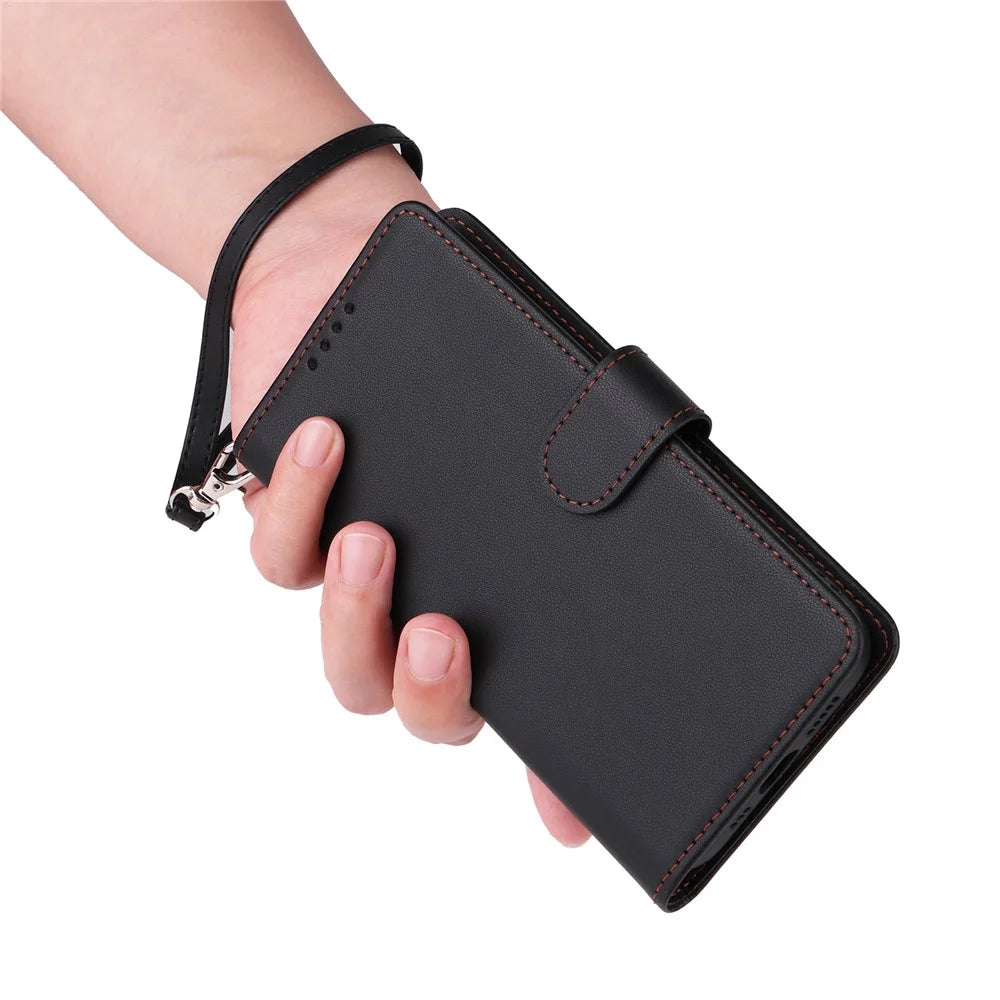 For Samsung Galaxy A73 5G Magnetic Case BETOPNICE Detachable PU Leather Phone Cover with Strap - Black - 7