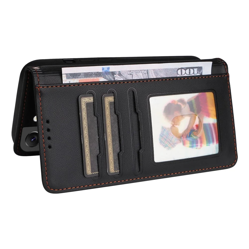 For Samsung Galaxy S22+ 5G Magnetic Case BETOPNICE Detachable PU Leather Phone Cover with Strap - Black - 6