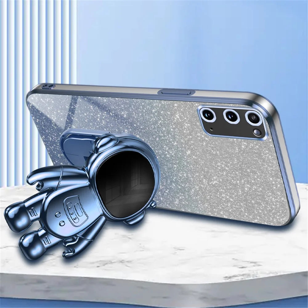 For Samsung Galaxy S20 4G / 5G Stable Kickstand Phone Case PC+TPU Cell Phone Cover - Blue - 2