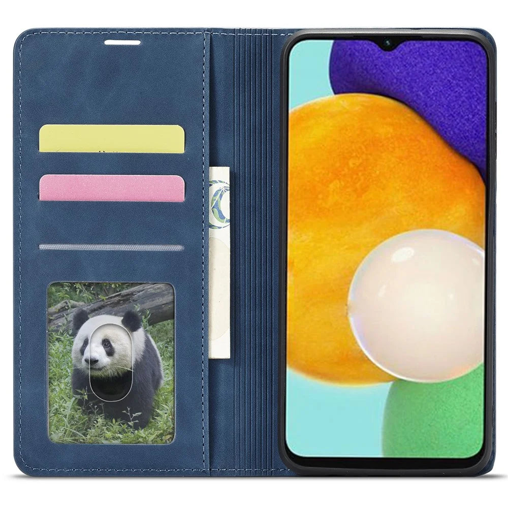 FORWENW Fantasy Series for Samsung Galaxy A15 5G Stand Wallet Case Skin-touch Leather Cell Phone Cover - Blue - 2