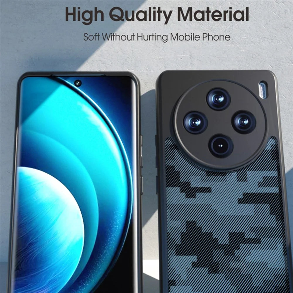 IBMRS For vivo X100 Pro 5G Cell Phone Case TPU+PC Anti-scratch Cover - Grid Camouflage - 5