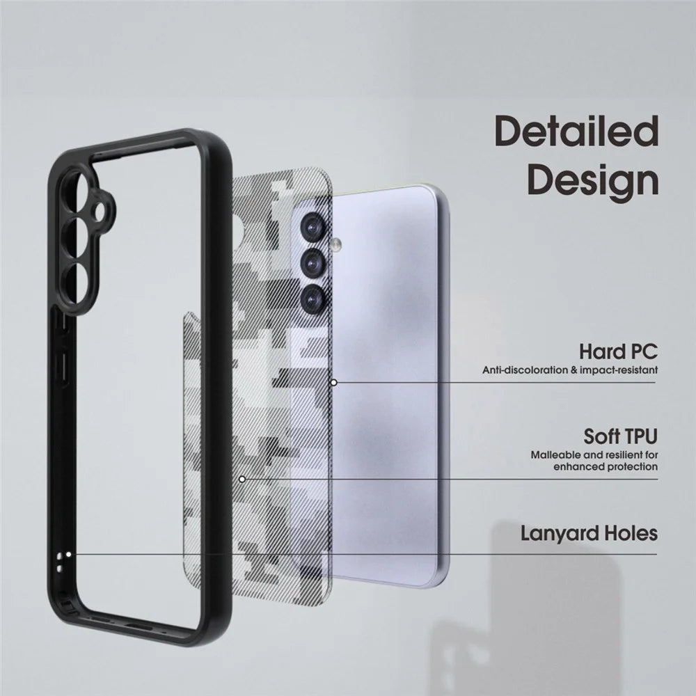 IBMRS For Samsung Galaxy A34 5G Case Drop Proof TPU+PC Phone Cover - Grid Camouflage - 2