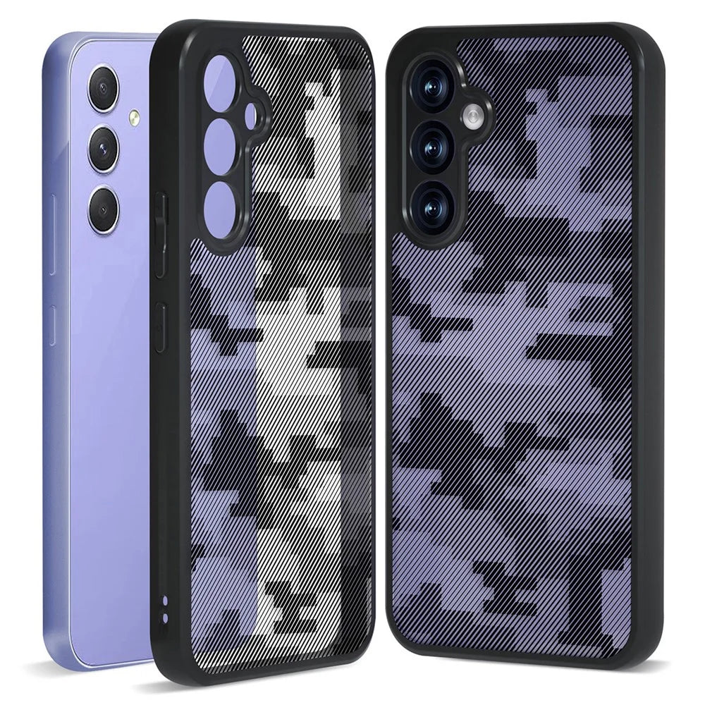 IBMRS For Samsung Galaxy A54 5G Phone Case Hard PC+Soft TPU Anti-Slip Cover - Grid Camouflage - 1