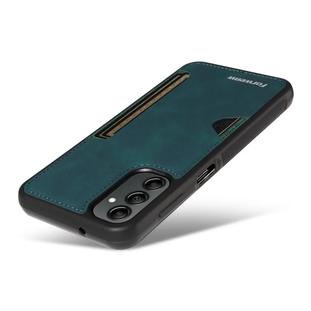 FORWENW F5 Series For Samsung Galaxy A25 5G (Global) (161.0 x 76.5 x 8.3mm) Case Anti-drop Card Holder Phone Cover - Green - 2