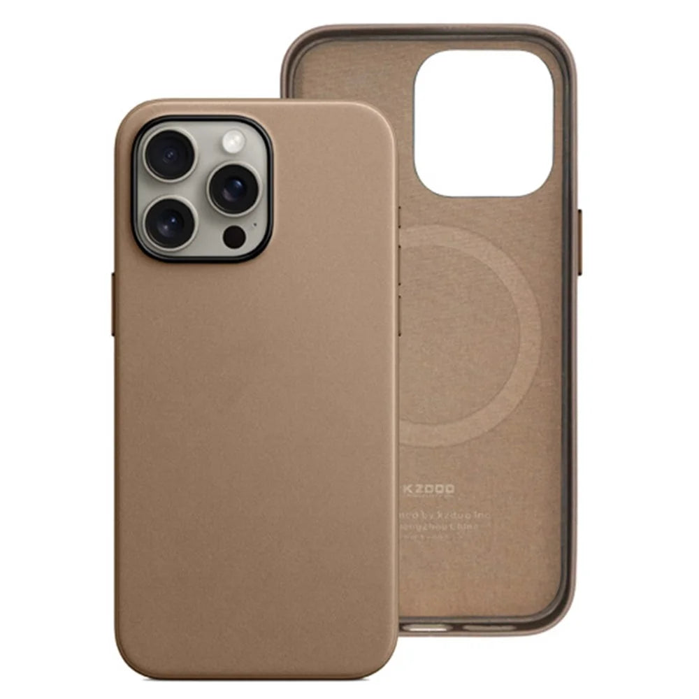 KZDOO For iPhone 15 Pro Max Fine Woven Case Compatible with MagSafe Mag Elite Eco-Friendly Phone Cover - Khaki - 2
