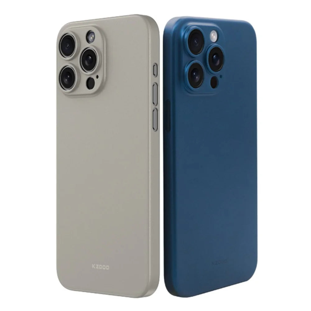 KZDOO Air Skin Series For iPhone 15 Pro Anti-fingerprint Frosted Case Ultra Thin Phone Cover - Black - 2