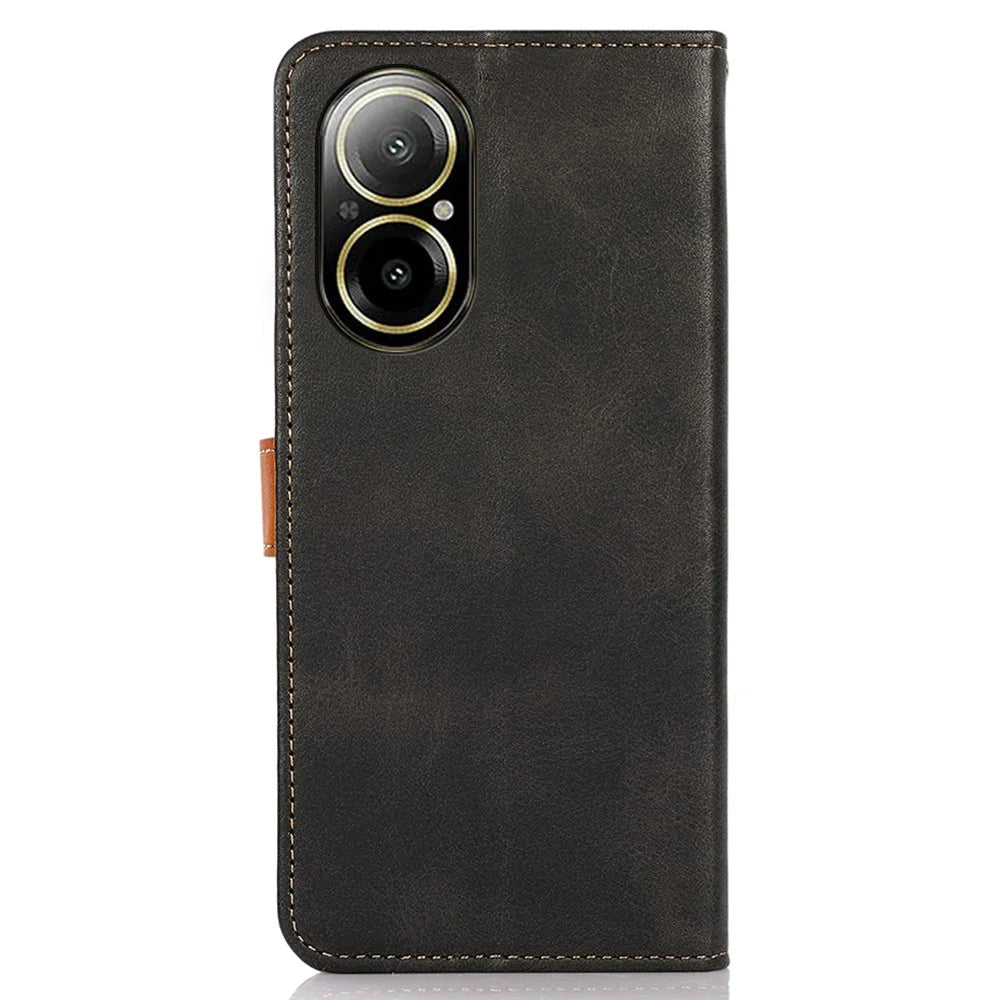 KHAZNEH For Realme C67 4G Case PU Leather Card Holders Stand Phone Cover - Black - 7