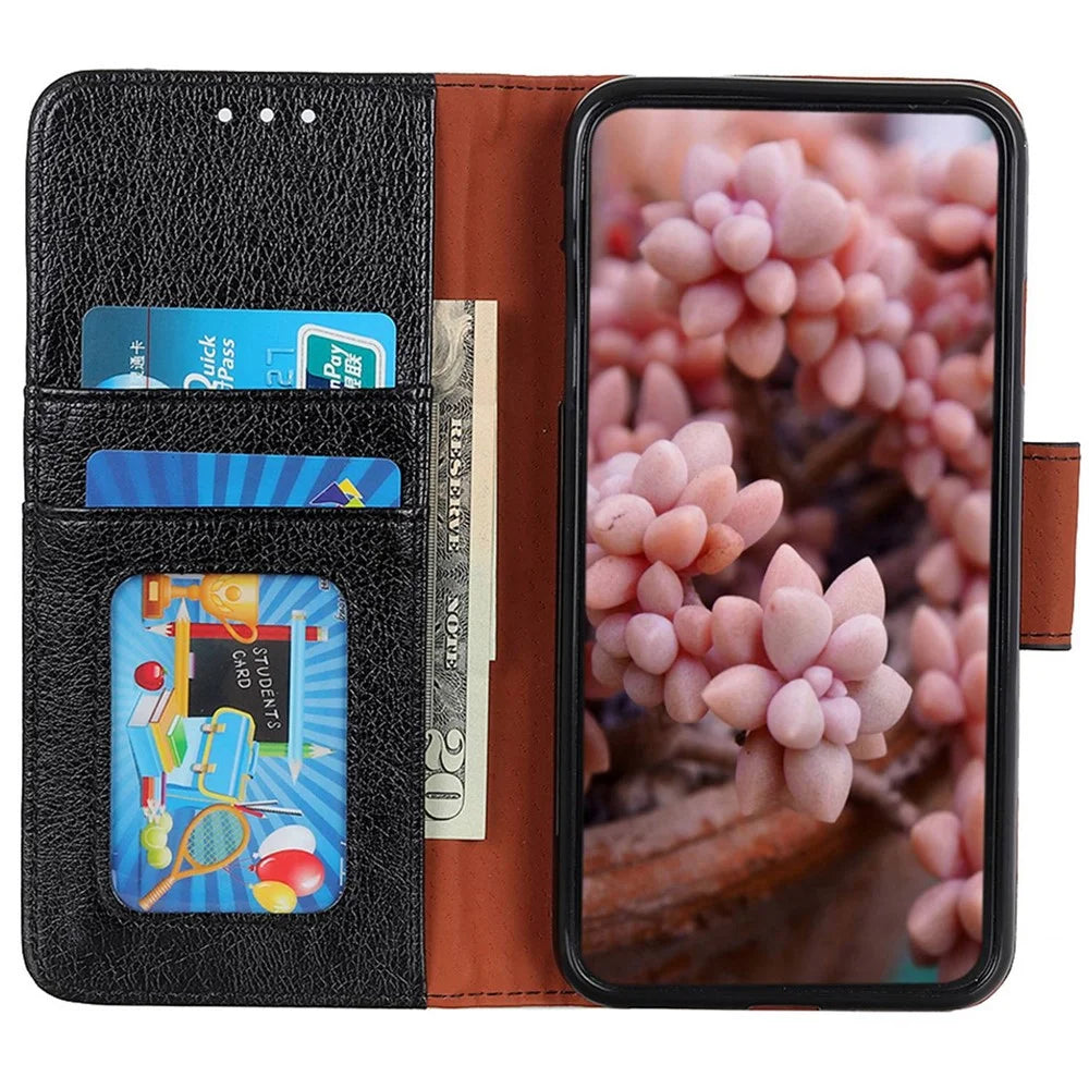 For OnePlus Ace 3 5G / 12R 5G Case Split Leather Flip Phone Cover Card Holder Slots - Black - 2