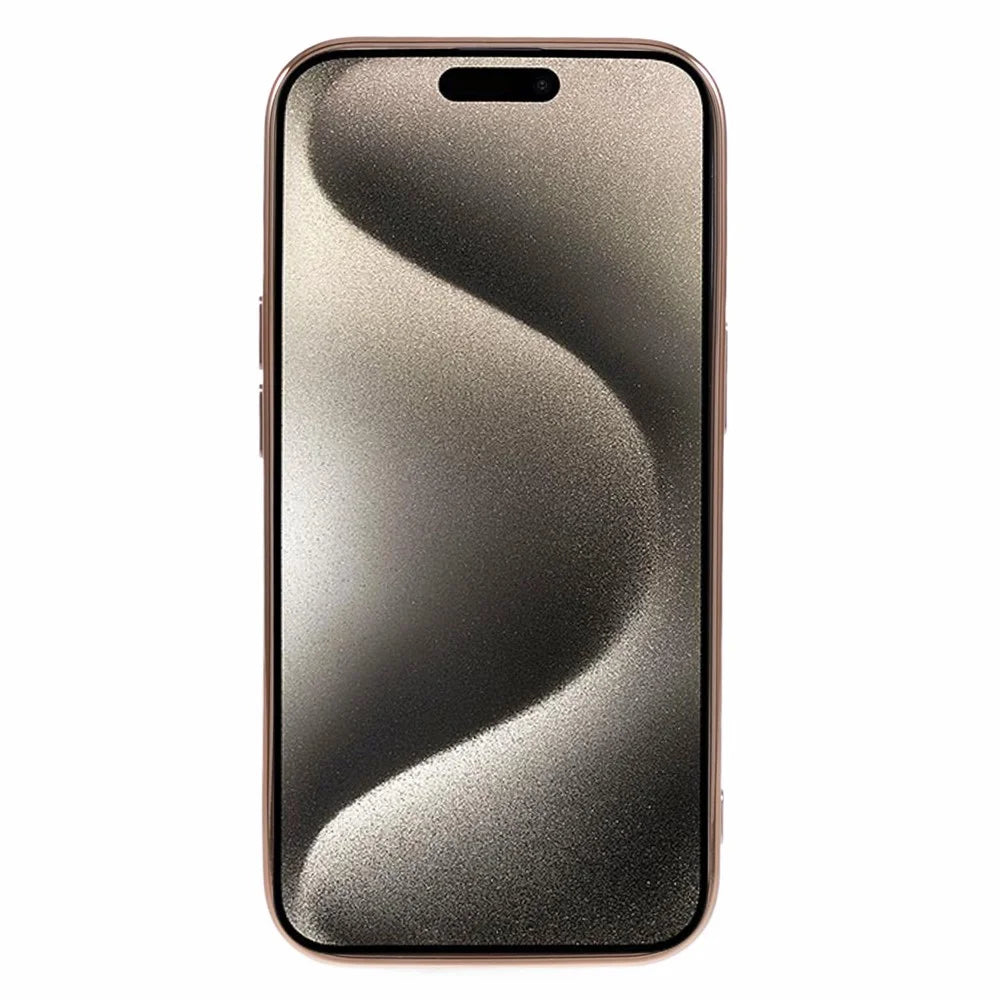 For iPhone 15 Plus TPU Case 6D Electroplating Love Heart Phone Cover - Dark Purple - 2