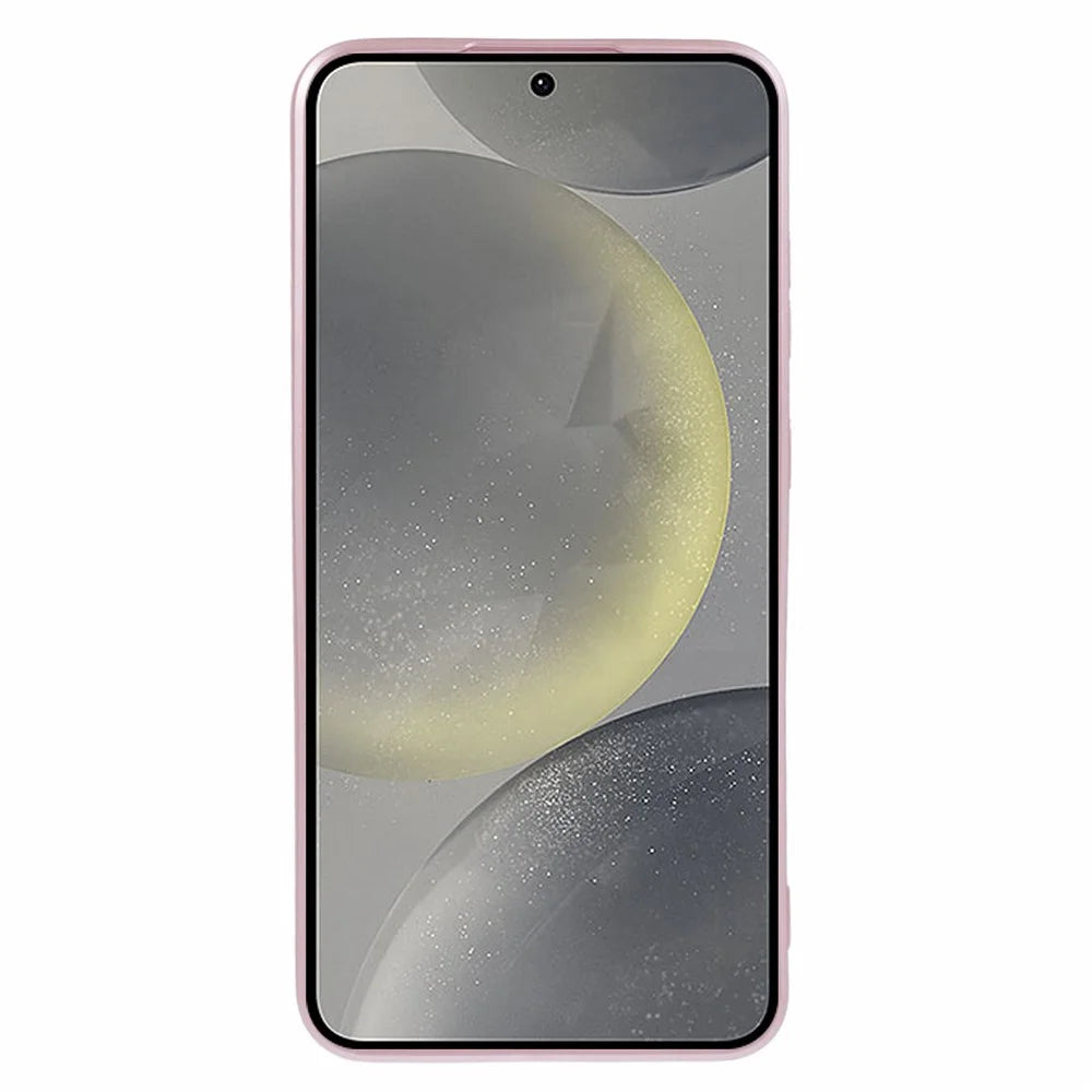 For Samsung Galaxy S24+ Case with Lens Film Magnetic Case Rubberized TPU Phone Cover - Pink - 2