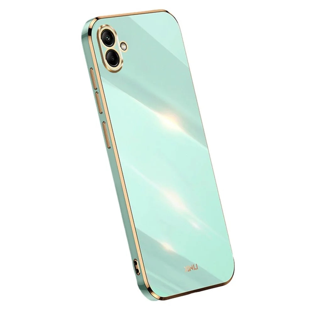 XINLI For Samsung Galaxy A04e 4G / F04 4G / M04 4G Case Soft TPU Electroplating Cover - Cyan - 1