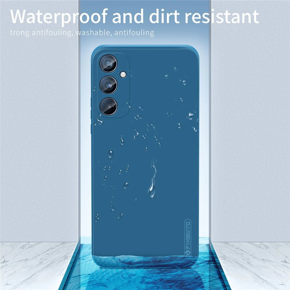 PINWUYO JK Touching Series For Samsung Galaxy A55 5G Case Anti-Drop Soft TPU Phone Cover - Navy Blue - 7