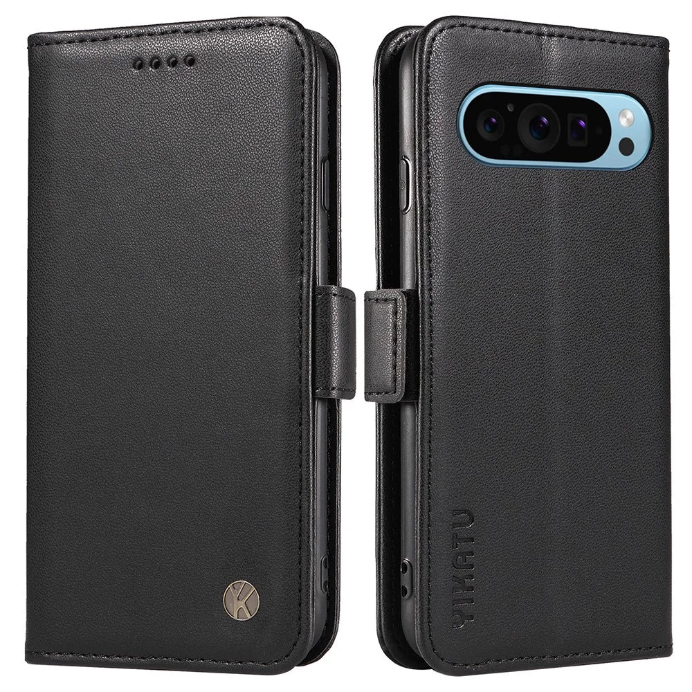 YIKATU YK-003 For Google Pixel 10 Pro / 10 / 9 Pro / 9 Wallet Phone Case Anti-Drop Leather Flip Cover - Black - 1