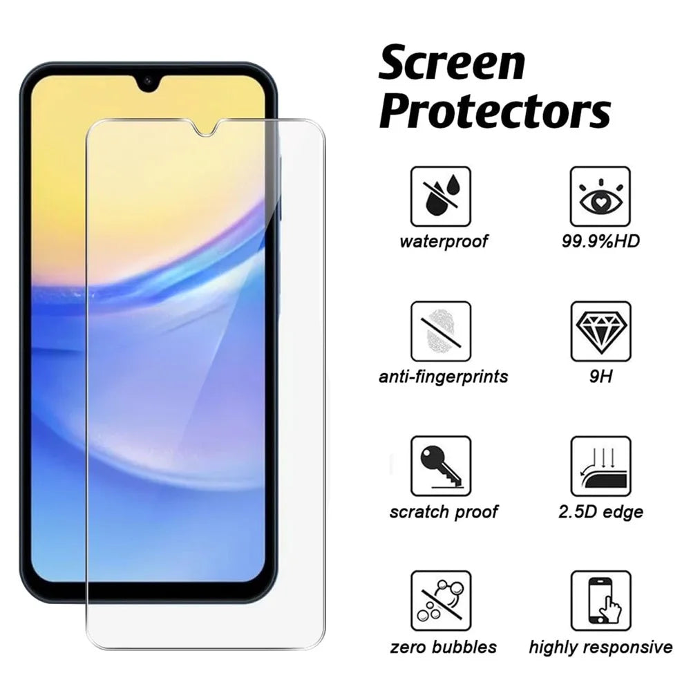 For Samsung Galaxy A24 4G (162.1 x 77.6 x 8.3mm) Case TPU Transparent Phone Cover with 2PCS Tempered Glass Film - 2