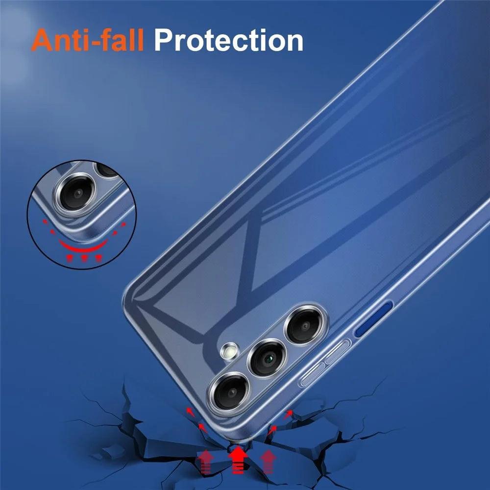 For Samsung Galaxy A24 4G (162.1 x 77.6 x 8.3mm) Case TPU Transparent Phone Cover with 2PCS Tempered Glass Film - 3